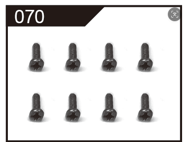 C8831 Standard Parts - Pan Head Cross Screw M2×6/8
