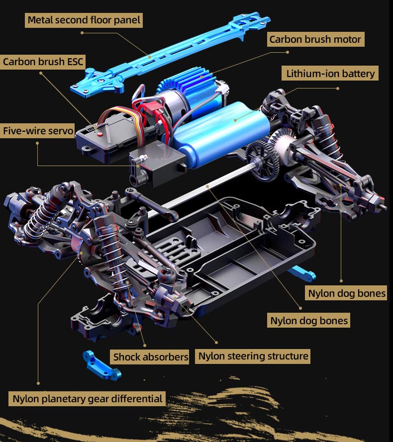 JJRC / C8821 / 1/16 Scale 4WD RC Off-Road Truck High Speed Metal Drive