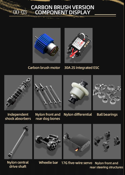 JJRC / C8821 / 1/16 Scale 4WD RC Off-Road Truck High Speed Metal Drive