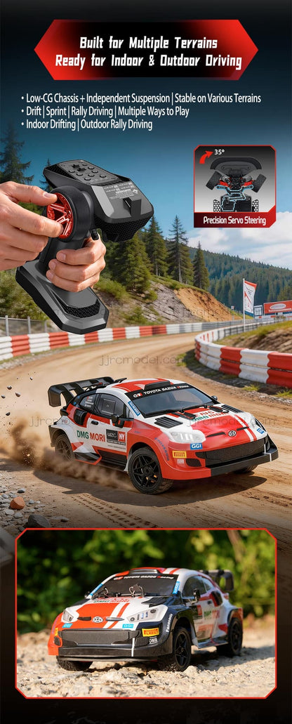 JJRC C8846 1/14 Scale 4WD RC Rally Car / Full Proportional with Gyro/LED Lights/ 3 Speed Modes
