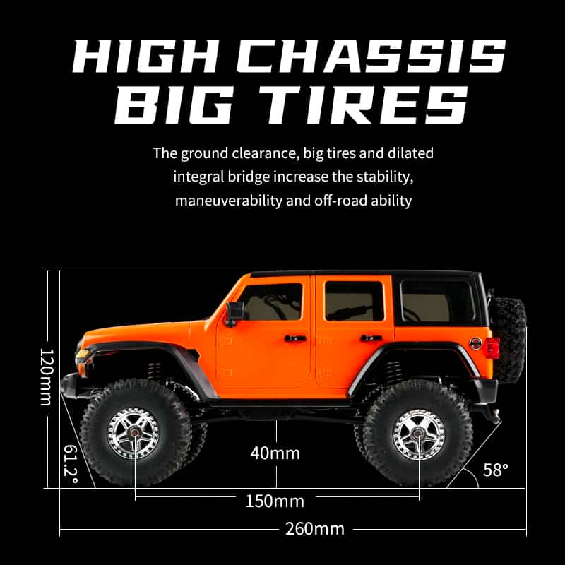 JJRC / C8801 / 1/18 Scale 4WD RC Crawler Off Road Truck