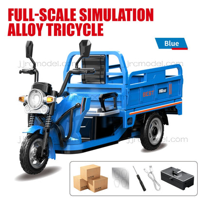 JJRC /C8843/ 1/10 Scale Full-Proportional Alloy RC Tricycle / 3-Wheeler with Lift Bed/ LED Lights & Sound Effects