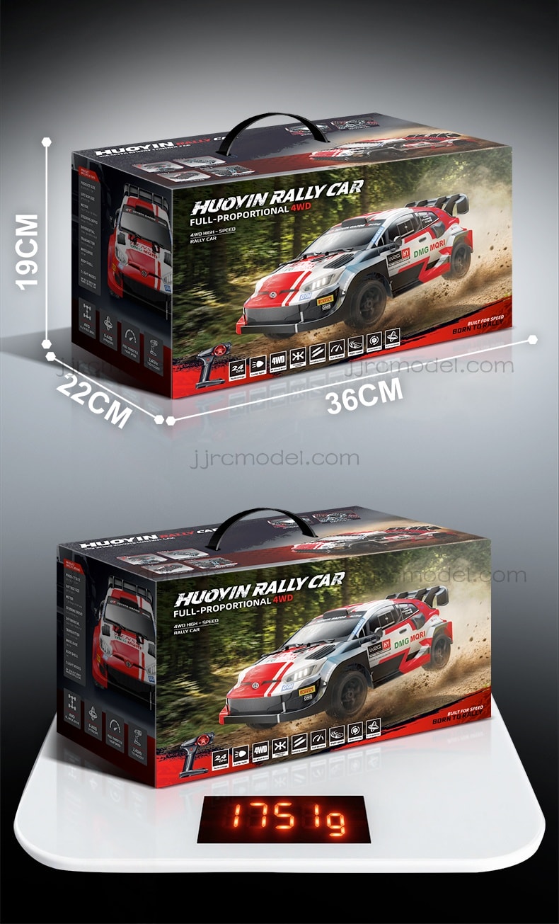 JJRC C8846 1/14 Scale 4WD RC Rally Car / Full Proportional with Gyro/LED Lights/ 3 Speed Modes