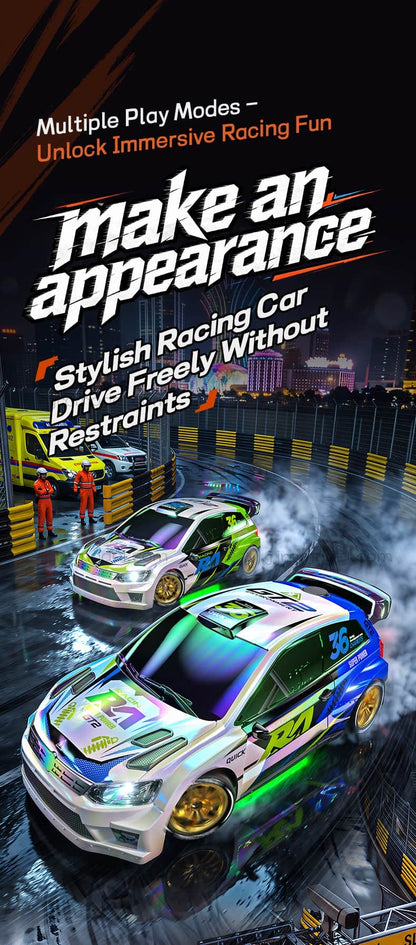JJRC /C8845 1/24 Scale 4WD RC Drift Car / Full Proportional with Gyro/LED Lights/ Sound & Exhaust Spray
