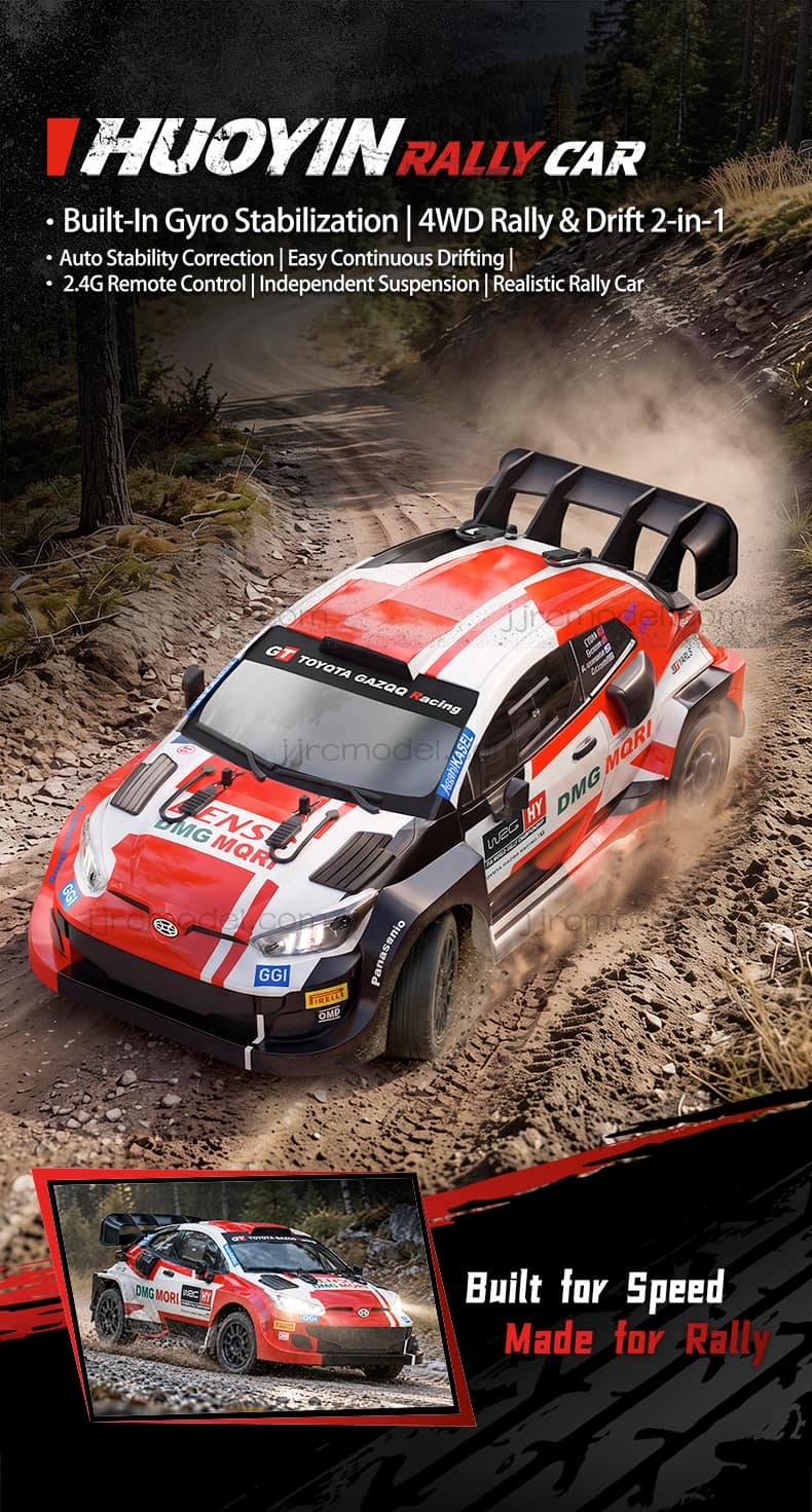 JJRC C8846 1/14 Scale 4WD RC Rally Car / Full Proportional with Gyro/LED Lights/ 3 Speed Modes