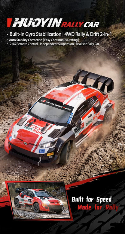 JJRC C8846 1/14 Scale 4WD RC Rally Car / Full Proportional with Gyro/LED Lights/ 3 Speed Modes