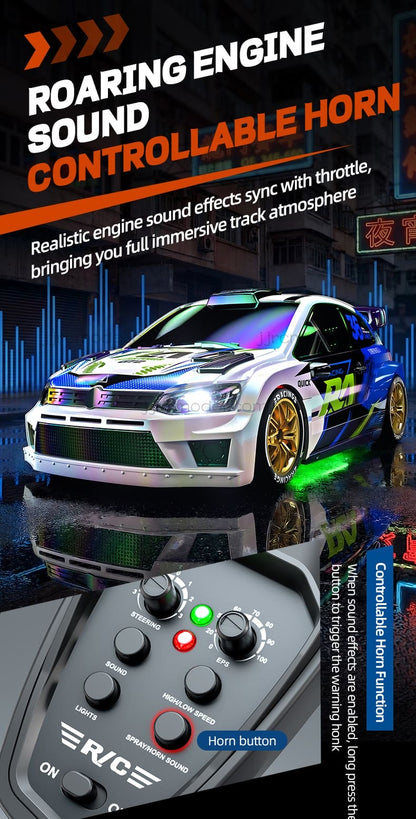 JJRC /C8845 1/24 Scale 4WD RC Drift Car / Full Proportional with Gyro/LED Lights/ Sound & Exhaust Spray