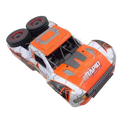 Q130A&B Standard Parts - CAR BODY（Q130B Orange Body Shell + Roll Cage + Spare Tire + Light Set)