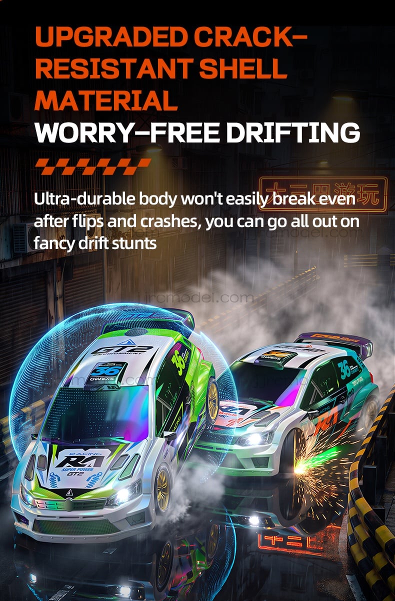 JJRC /C8845 1/24 Scale 4WD RC Drift Car / Full Proportional with Gyro/LED Lights/ Sound & Exhaust Spray