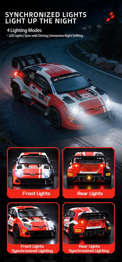 JJRC C8846 1/14 Scale 4WD RC Rally Car / Full Proportional with Gyro/LED Lights/ 3 Speed Modes