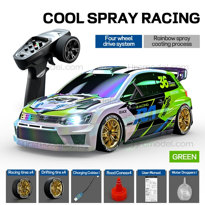 JJRC /C8845 1/24 Scale 4WD RC Drift Car / Full Proportional with Gyro/LED Lights/ Sound & Exhaust Spray