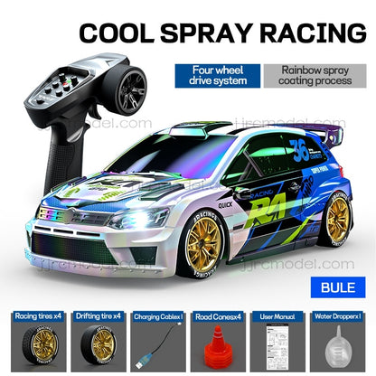 JJRC /C8845 1/24 Scale 4WD RC Drift Car / Full Proportional with Gyro/LED Lights/ Sound & Exhaust Spray