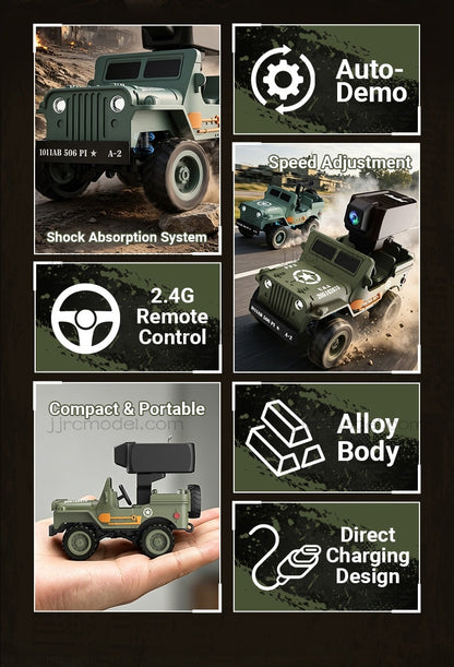 JJRC / Q246 / Mini RC / Q-Scale Alloy Willys Military Jeep Desktop Off-Road Car