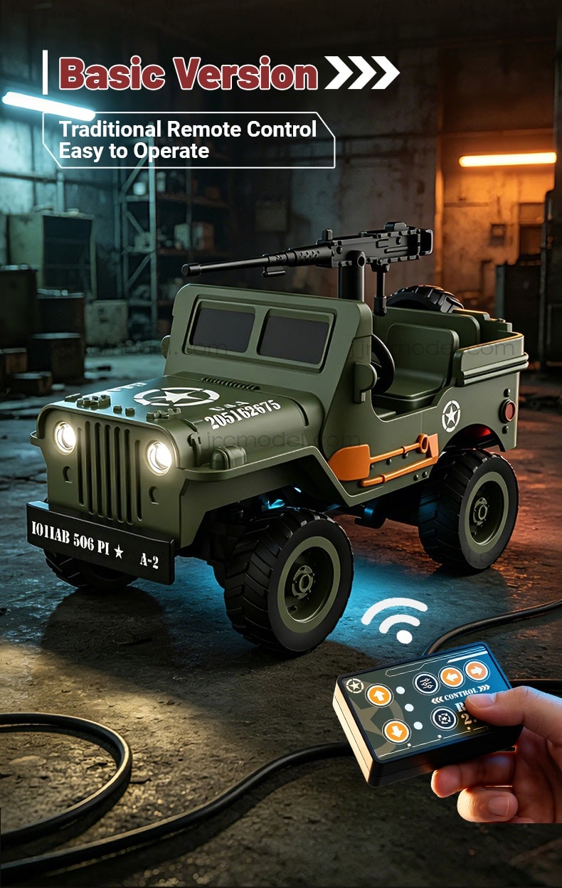 JJRC / Q246 / Mini RC / Q-Scale Alloy Willys Military Jeep Desktop Off-Road Car