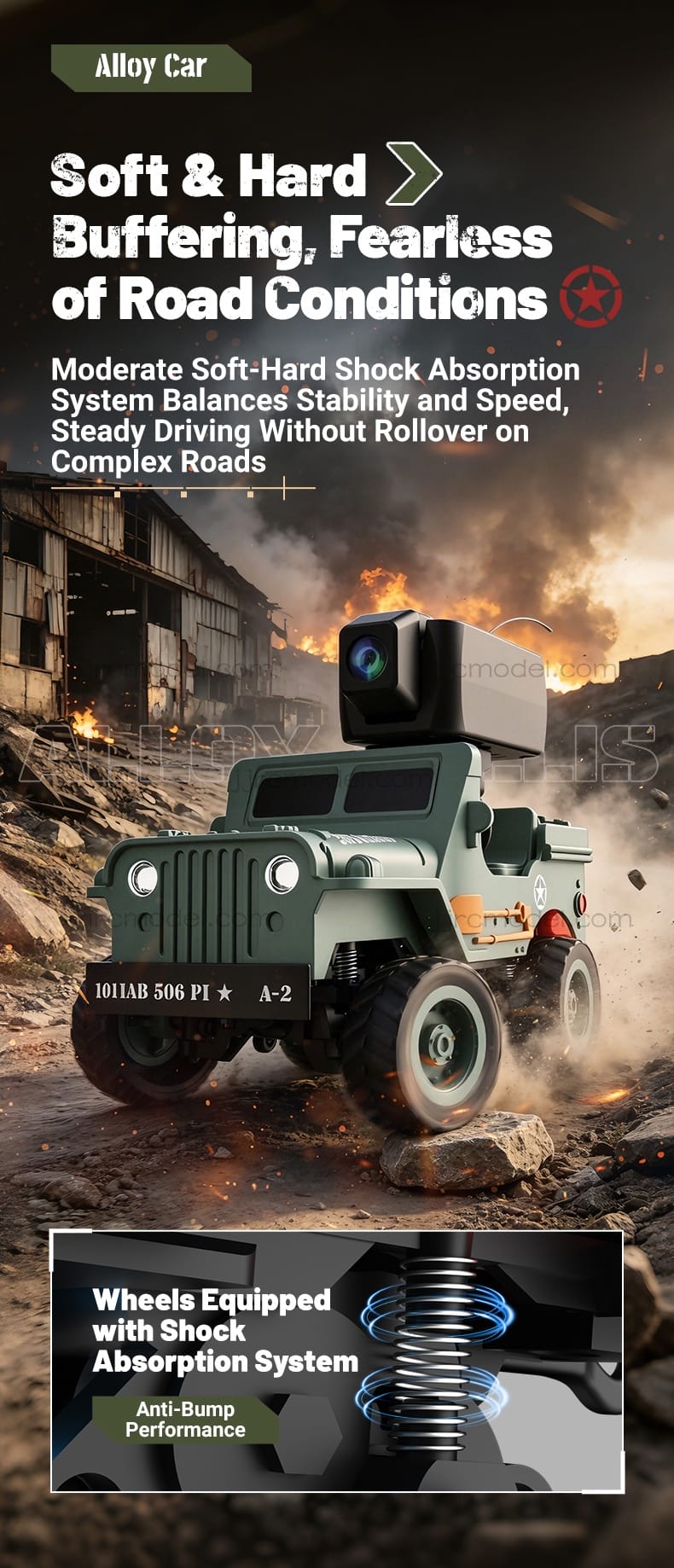 JJRC / Q246 / Mini RC / Q-Scale Alloy Willys Military Jeep Desktop Off-Road Car