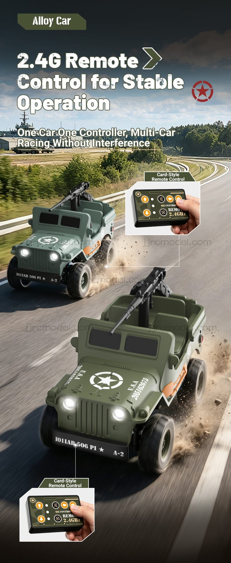 JJRC / Q246 / Mini RC / Q-Scale Alloy Willys Military Jeep Desktop Off-Road Car