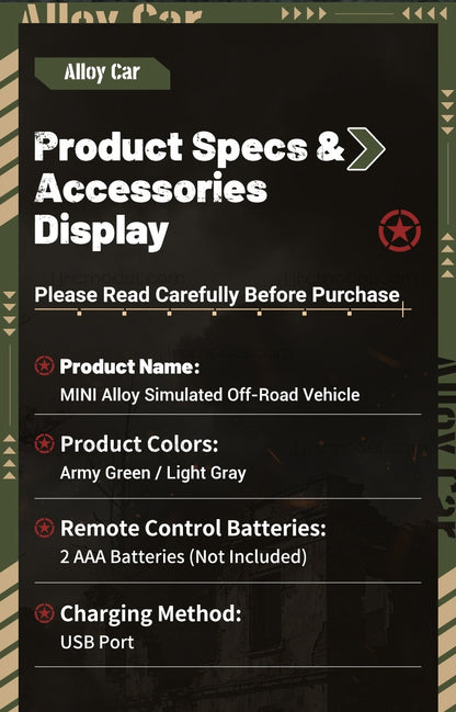 JJRC / Q246 / Mini RC / Q-Scale Alloy Willys Military Jeep Desktop Off-Road Car
