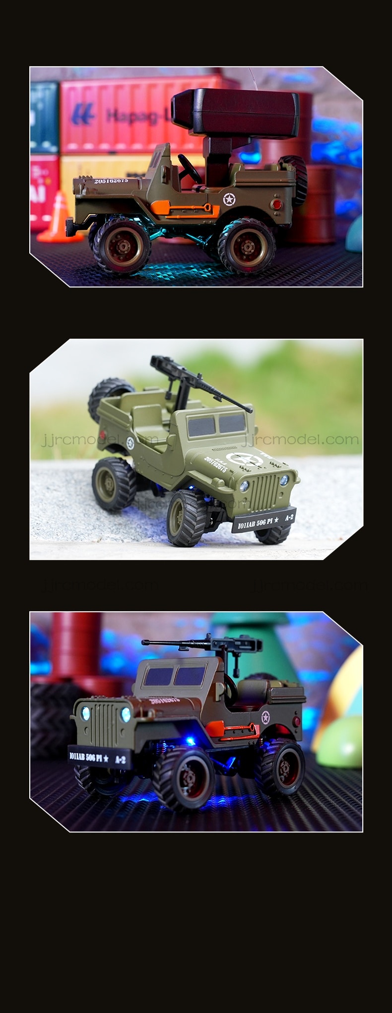 JJRC / Q246 / Mini RC / Q-Scale Alloy Willys Military Jeep Desktop Off-Road Car