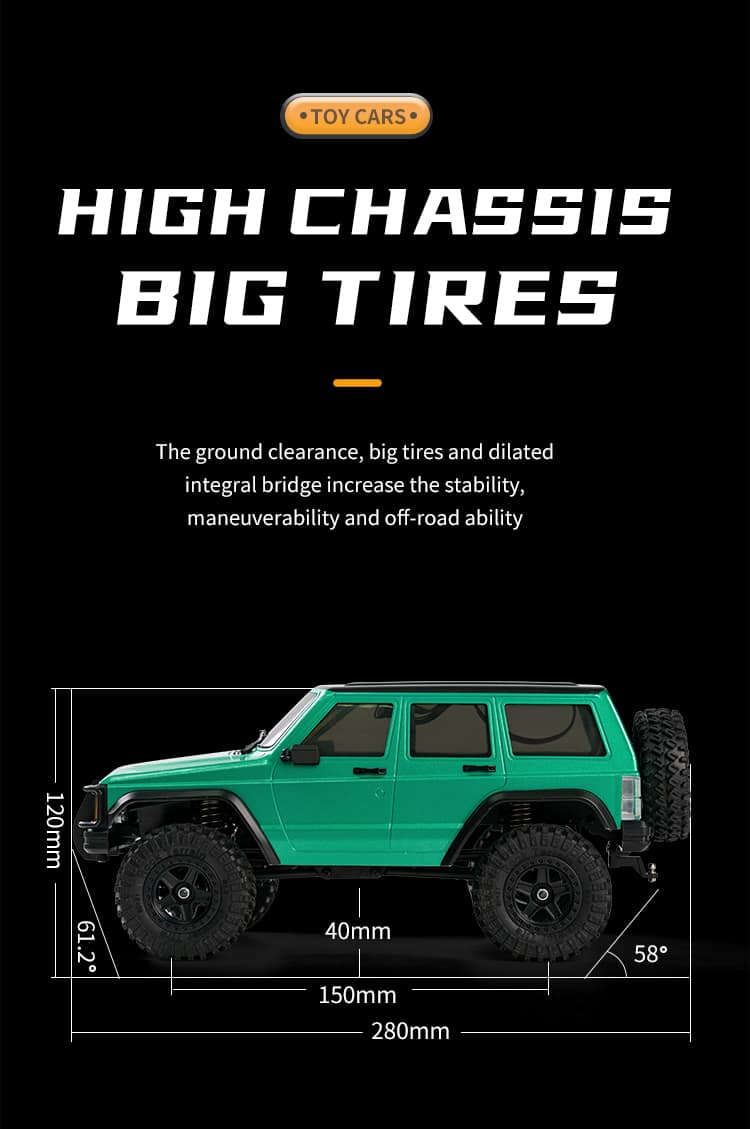 JJRC / C8809 / 1/18 Scale 4WD RC Crawler Off-Road Climbing Truck