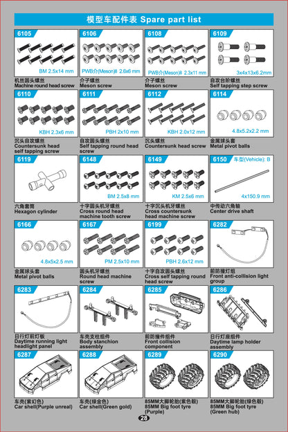 C8821 Standard Parts