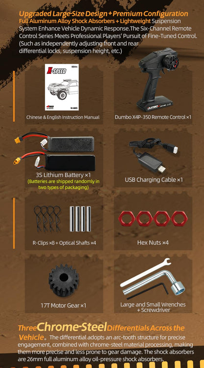 JJRC / C8822 / 1/7 Scale 4WD RC Truck High Speed Baja Off Road Car