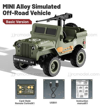 JJRC / Q246 / Mini RC / Q-Scale Alloy Willys Military Jeep Desktop Off-Road Car